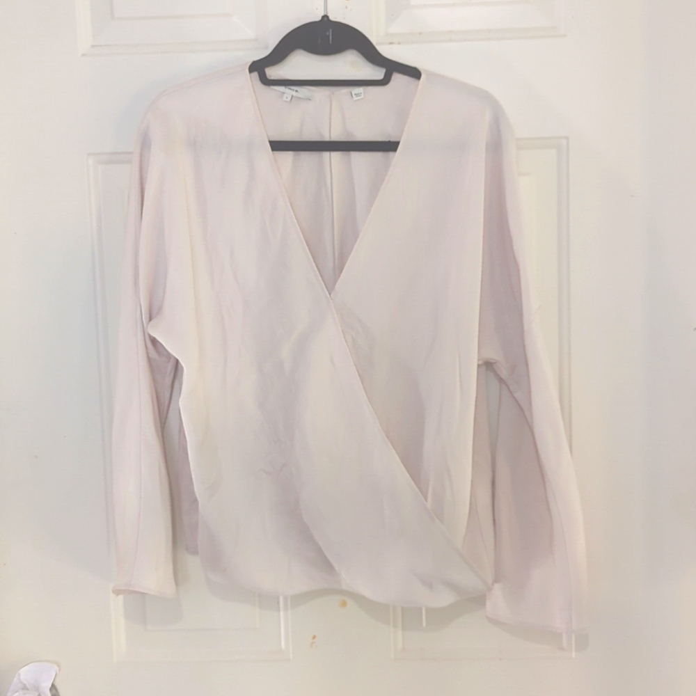 Cream Vince Surplice Blouse
